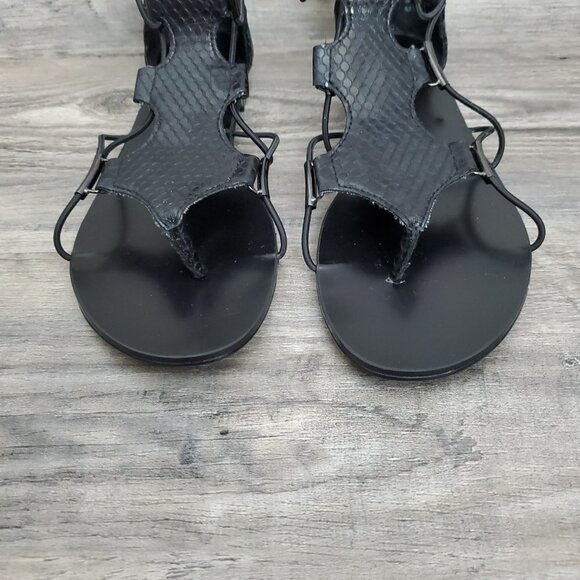 ❤️366 Aldo Zeanna Split Toe Casual Black Gladiator Sandal - Picture 8 of 14